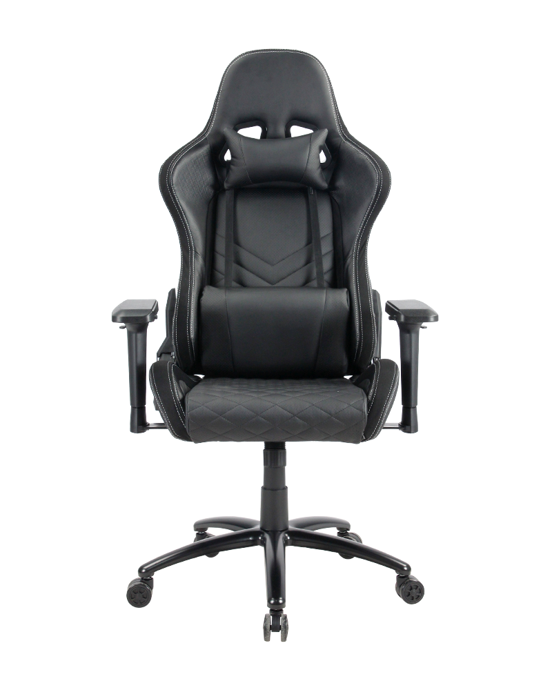 Black Leather PC Gamer Racing Chair Esports Chair With Lumbar Support